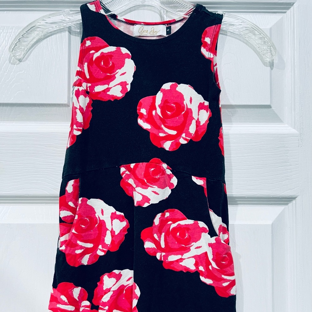 Fighting Eel Ava Sky red roses girls dress sz 4